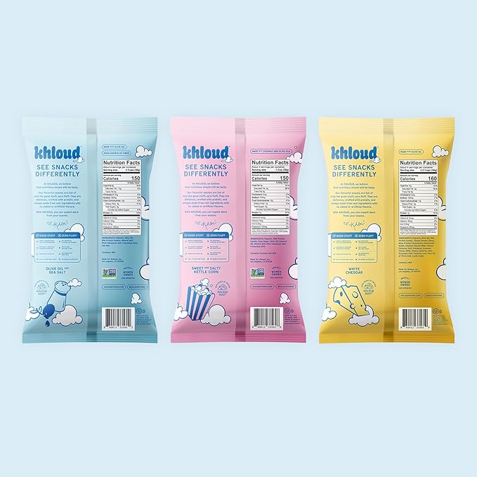 Khloud Protein Popcorn, 6 Pack Variety Pack - Protein Popcorn Made with Real Simple Ingredients & 7g Protein - Non-GMO, Gluten Free & Kosher - Healthy Snacks
