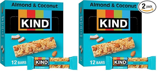 KIND Bars, Almond & Coconut, Healthy Snacks, Gluten Free, 12 Count (Pack of 2)
