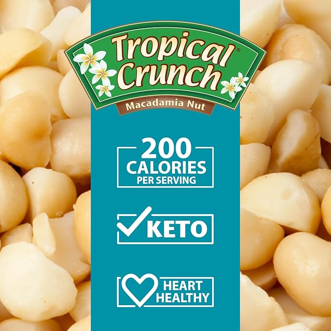 Tropical Crunch Salted Macadamia – Oven-Baked Natural Snack, Gluten-Free, Keto-Friendly, Non-GMO, 1oz