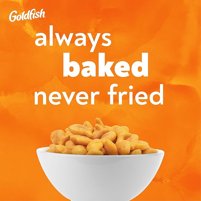 Goldfish Baked with Whole Grain Cheddar Cheese Crackers, 6.6 Oz Bag (Pack of 3)