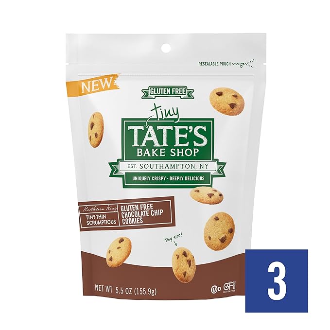 Tate's Bake Shop Tiny Gluten Free Chocolate Chip Cookies, 3 - 5.5 oz Bags