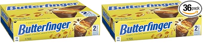 Butterfinger Chocolatey, Peanut-Buttery, Share Size Individually Wrapped Candy Bars, 3.7 oz each (Pack of 2)