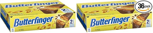 Butterfinger Chocolatey, Peanut-Buttery, Share Size Individually Wrapped Candy Bars, 3.7 oz each (Pack of 2)