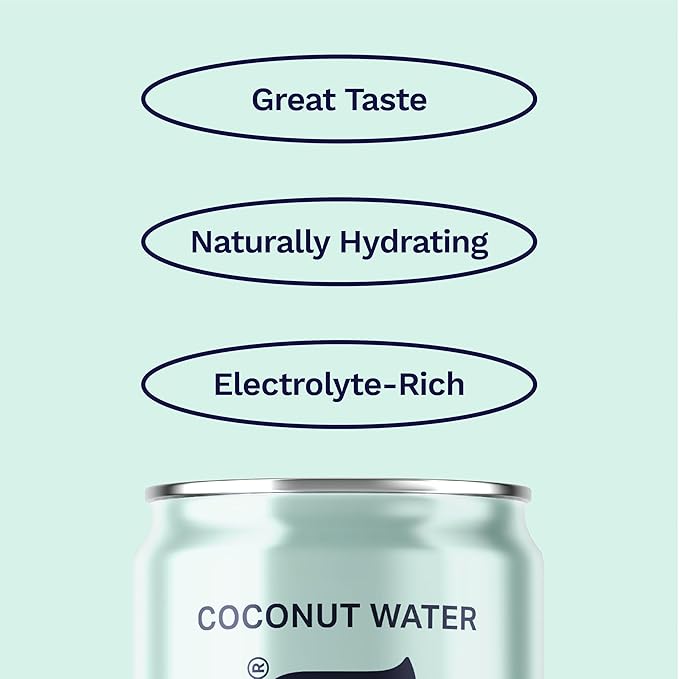 Coaqua Soursoppin’ Coconut Water (12 Pack), Refreshing Electrolyte Drink for Hydration & Wellness – Zero Fat, Gluten-Free, Coconut Water with Soursop Juice - 12 fl oz Cans