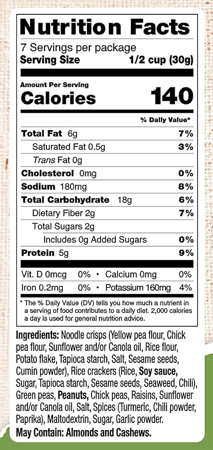 Bhuja Cracker Mix, 7-ounce Bags (Pack of 6)