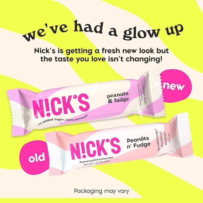 NICKS Peanuts and Fudge Keto Chocolate Candy Bars No Added Sugar 180 Calories, 3.0 Net carbs, Gluten Free Sweets Low carb Candy Snack Bar – 15-Pack (40g Each)