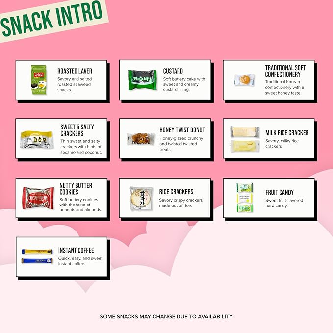 Korean Snack Box 38 Count - Variety of Individually Wrapped Korean Snacks with Chips, Sweets and Tteokbokki for Kids, Children, College Students and Adults. Gift Box for K-Food Lovers - Journey of Korea