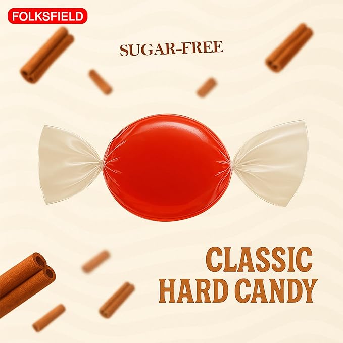 Sugar Free Cinnamon Hard Candy - 6 Pound Individually Wrapped Diabetic and Keto Friendly Cinnamon Disc – Low-Calorie