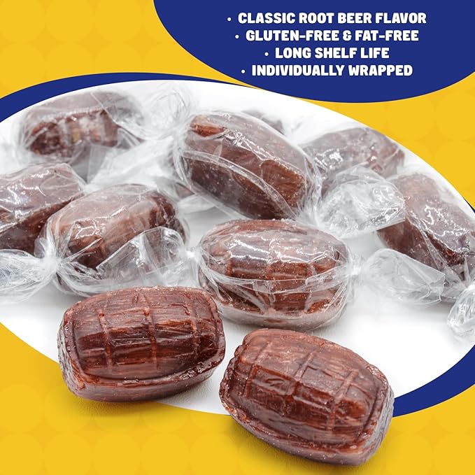 ROOT BEER BARRELS Hard Candy 5 lb – Bulk Rootbeer Candy, Old Fashioned, Original Flavor, Individually Wrapped