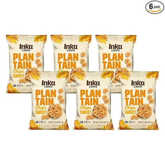 Inka Crops Inka Chips, Sweet Plantain Chips, 3.25 Ounce (Pack of 6)