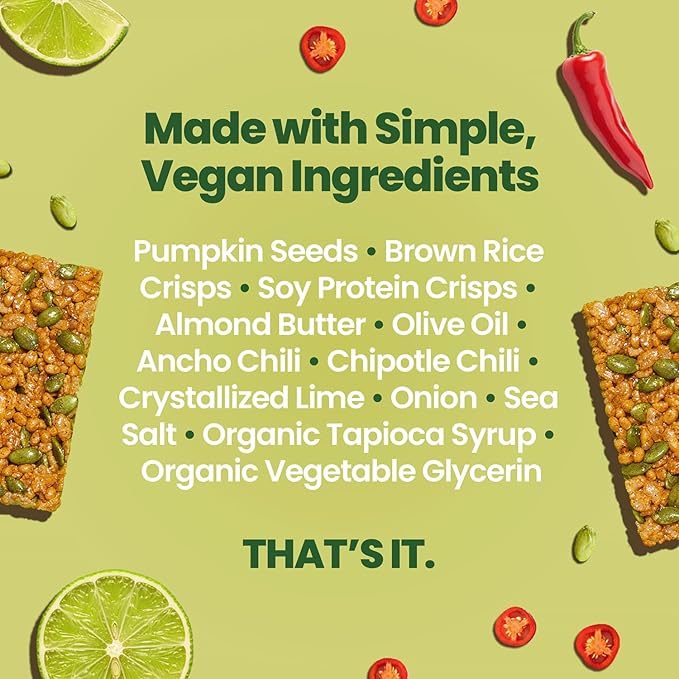 Afar Savory Protein Bars – Low Sugar, High Protein – Healthy Snacks for Adults – Meal Replacement Bar – Rice Crispy Texture – Vegan, Gluten Free (8 Bars, Mexican Chili Lime)