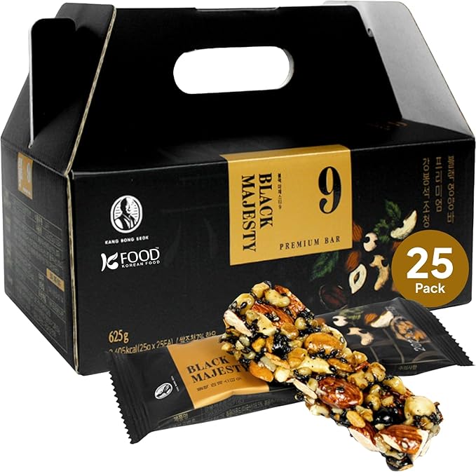 KFOOD Korean Food KANG BONG SEOK, Master Jocheong Gangjeong Bar, Nut Bars, Energy Bars, Breakfast Cereal Bar, Healthy Korean Snacks, Asian Snacks 0.71oz, 25 Counts