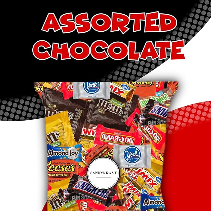 CandyKrave Assorted Chocolate Candy Variety Pack - 3 lbs Fun Size Chocolate Assortment - Individually Wrapped Bulk Chocolate Candy Mix - Delicious Sweets for Kids, Adults, Pantry, Office & Birthdays