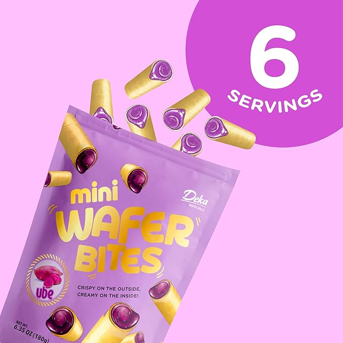 Deka Ube Mini Wafer Bites Creme Filled Rolled Wafers, 6.35oz