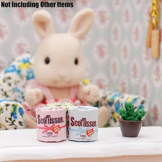 Odoria 1/12 Miniature Toilet Paper Rolls 3Pcs Dollhouse Decoration Accessories