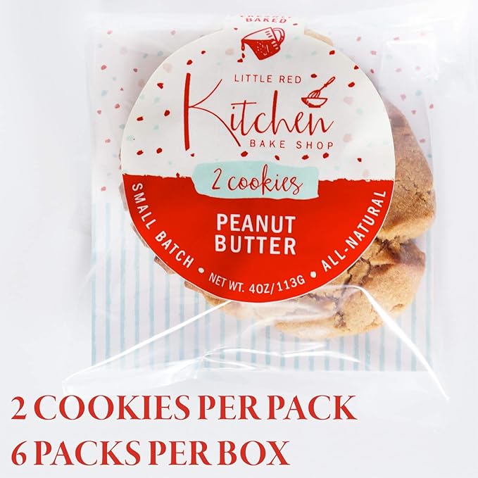 Fresh Baked Peanut Butter Cookies - 1 Dozen - Gourmet Gift Box – Gifts For Men & Women – Soft Cookies - Little Red Kitchen Bake Shop