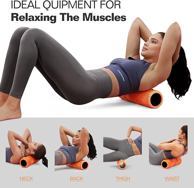 LTHTRADE Foam Roller, Trigger Point Foam Roller Massage Roller for Physical Therapy & Back Pain, Deep Tissue Massage Roller for Exercise, Pilates, Yoga (Orange)