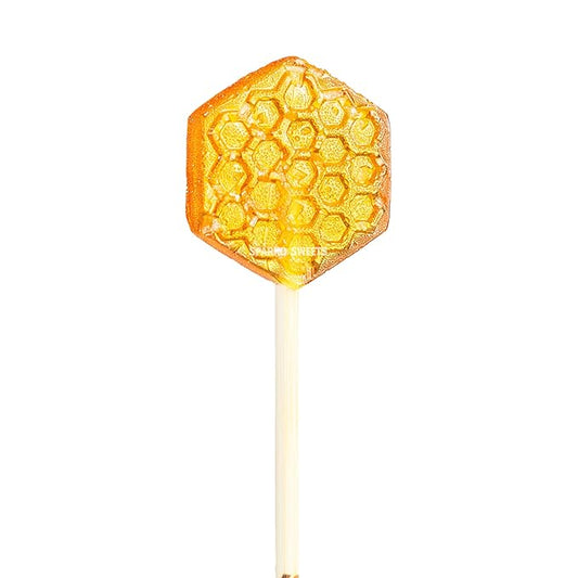 Sparko Sweets Sea Salt Honeycomb Lollipops, Made in USA, No Artificial Ingredients, No Corn Syrup, 40 Pieces, 1.3-inch Diameter, 1.5 lbs, Gold – Ideal for Tea Stirrers, Sore Throat Remedy, and Gifts