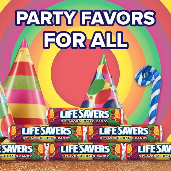 LIFE SAVERS 5 Flavors Hard Candy Bulk Pack, 1.14 oz Roll (Pack of 20)