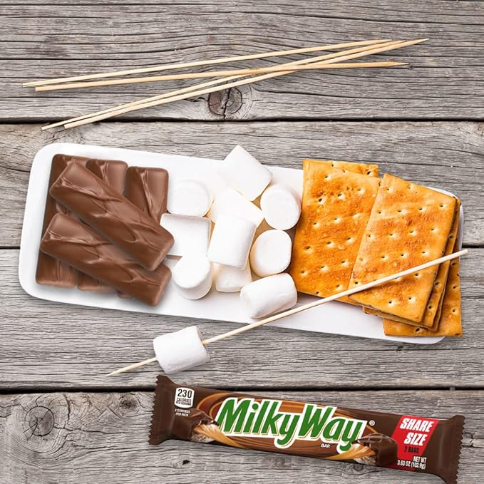 MILKY WAY Share Size Candy Bars With Caramel, Nougat, and Milk Chocolate - Pack of 24, 3.63 Ounce, Bulk Box, Bulk Candy Bars