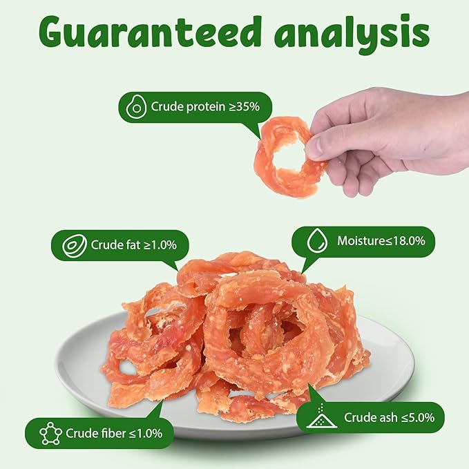 Pawant Chicken Rings Dog Treat Snacks Puppy Treats Natural Chicken Rawhide-Free Soft Healthy Dog Treats for Small Medium and Large Breed 227g