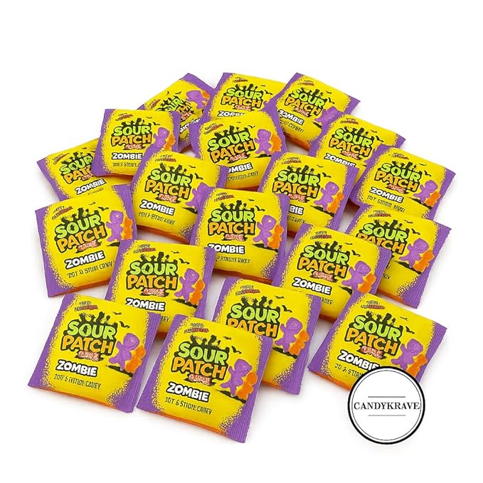 SourPatch Kids Soft & Chewy Candy - Zombies - Individually Wrapped Sweet & Sour Candy Pack - Delicious Gummy Treats for Halloween, Pinata Stuffers, Birthdays & Pantry (1 lbs)