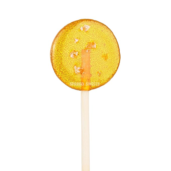 Sparko Sweets Natural Honey Round Lollipops, No Artificial Ingredients, No Corn Syrup, Made in USA, 1.4-inch Diameter, 12g Each – Perfect for Tea Stirrers, Sore Throat Remedy, and Gifts (16 Count (Pack of 1), Sea Salt Honey)
