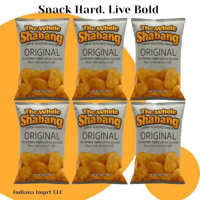 The Whole Shabang Chips by Moon Lodge – Original Flavor Potato Chips Variety Pack – Rippled Savory Snacks for Adults – Gluten Free Food Snack Pack (6 oz Bags, 6 Pack)