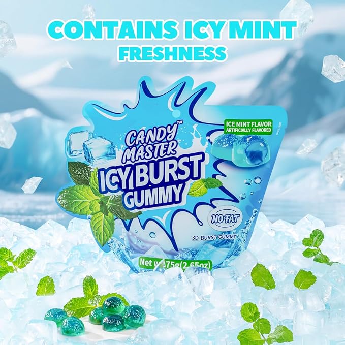 Candy Master Peelable Fruit Gummies Mint Flavors 3Pack, 6 Flavors Fun to Peel, Chewy Texture, Halal-Certified Holiday Gifts