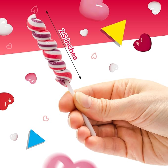 Swirl Lollipops | 2 Jars - 60 Count | Valentine Lollipops | Mixed Fruit Flavor | Pink Candy Individually Wrapped | Twisty Suckers Party Favor Candy for Girls’ Themed Events