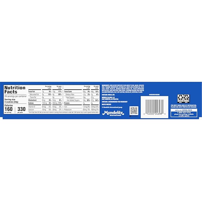 OREO Chocolate Sandwich Cookies, 48 Snack Packs (6 Cookies Per Pack, 4 Boxes)