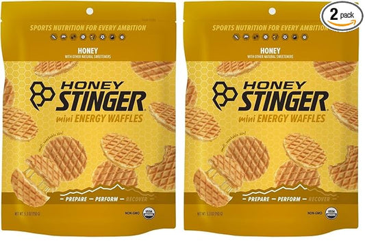 Honey Stinger Organic Mini Honey Waffles | Energy Stroopwafel for Exercise, Endurance and Performance | Sports Nutrition for Home & Gym, Pre and Post Workout | 1 Bag, 5.3 Ounce (Pack of 2)