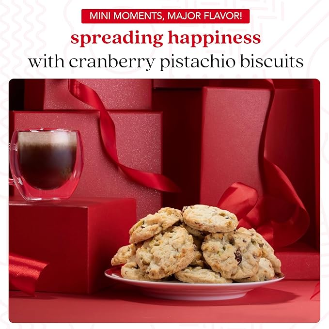 David's Cookies Cranberry Pistachio Biscuits Sweet Sampler Tin - Irresistible Crunch, Snacks And Bakery Treats - Ideal for Snacking And Gifting - Delicious Gourmet Food Gift For All Occasions 9.3oz