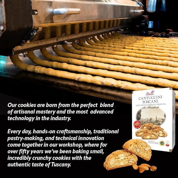 Italian Pistachio and Chocolate Biscotti | Made in Tuscany, Italy | Belli Traditional Semi Soft Biscuits