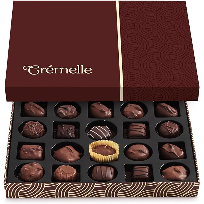Cremelle Chocolate Gift Box, 20 Pieces Collection of Valentine's Day Chocolate Gift Basket, Perfect Chocolates Assortments for Any Occasion, Holidays, Birthdays, Anniversaries, Corporate Gourmet Gifts Baskets and More