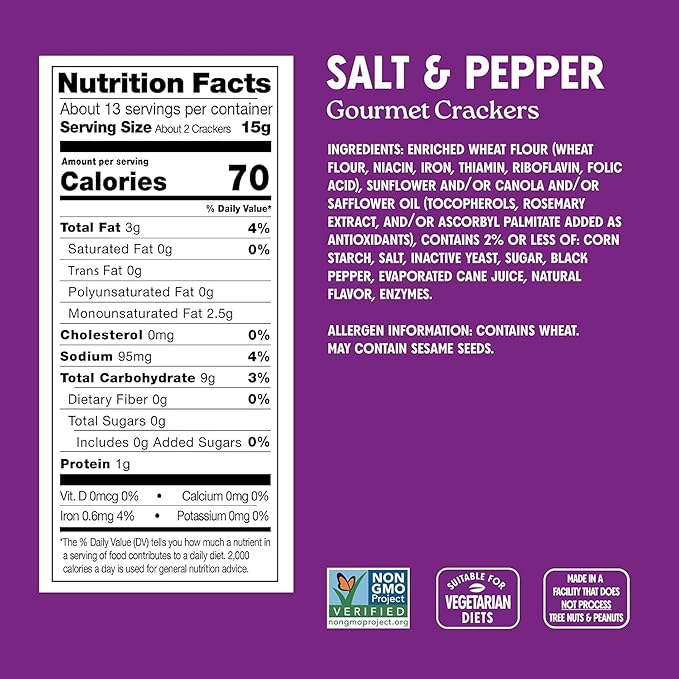 Milton's Gourmet Crackers Variety Bundle (Original Multi-Grain, Everything, Crispy Sea Salt, Salt & Pepper) - Non-GMO Project Verified, Natural Ingredients, Kosher, Great for Charcuterie Boards - Pack of 4