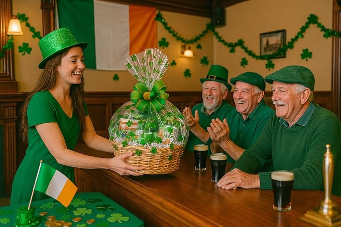 Handcrafted Gift Basket with Chocolates, Cookies, Snacks & Candy. Perfect for Birthdays, Sympathy, Holidays, Clients & Thank You Gifts (Executive: $199.99, St. Patricks Day)