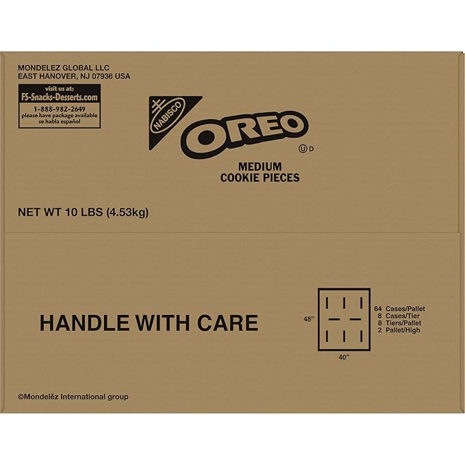 OREO Chocolate Sandwich Cookies Medium Cookie Pieces, 4 - 2.5 lb Bags