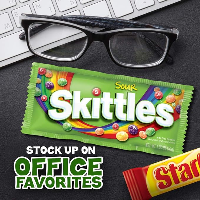 SKITTLES & STARBURST Variety Pack Full Size Chewy Candy Assortment, 62.79 oz, 30 Count (Pack of 2)