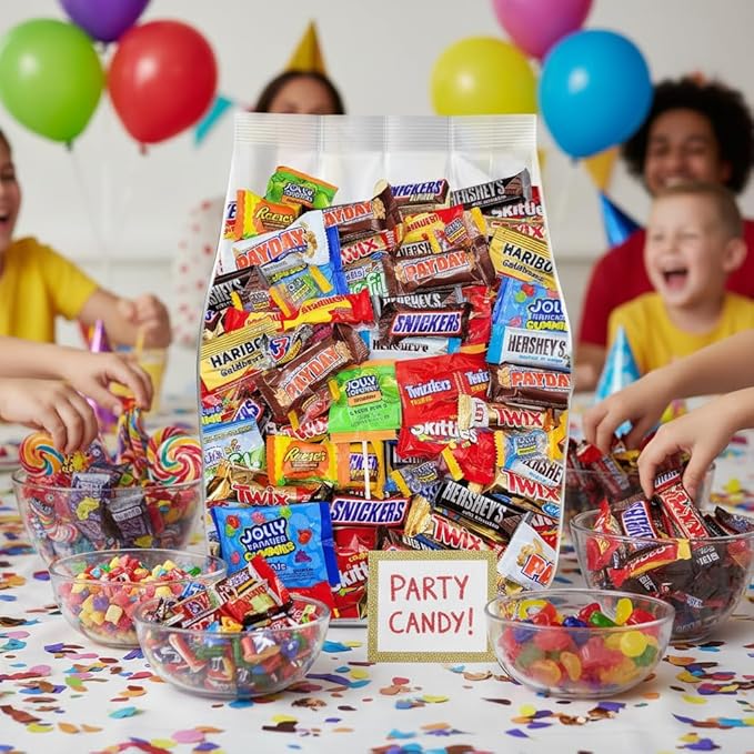Assorted Chocolate Candy Variety Pack - 5lb Bulk Chocolate Candy Individually Wrapped - Chocolate Candy Assortment for Sharing, Parties, Office Snacks and Gift Bags - 5 Pound Bag of Bulk Candy