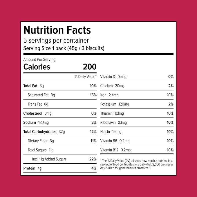 Sweet Loren's Vegan Breakfast Biscuits | Cinnamon Sugar | 4g Protein, 19g Whole Grains | Plant Based, Gluten Free, Dairy Free, Nut Free Snacks | Grab & Go 8 Pack (24 Total Biscuits, 1.6 ounce each)