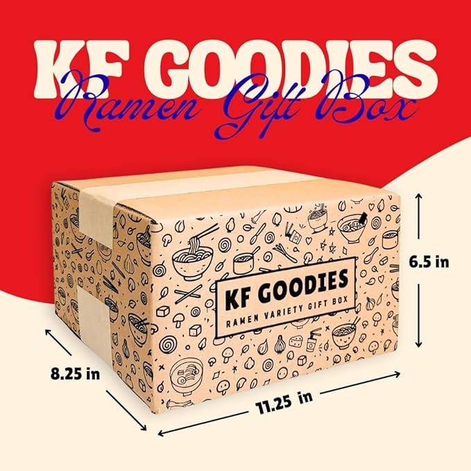 KF GOODIES Korean Ramen Variety Pack Gift Box (10 Count) - Spicy Buldak Noodle Assortment for Birthdays, College Care Packages, Office Snacks and Gift Baskets