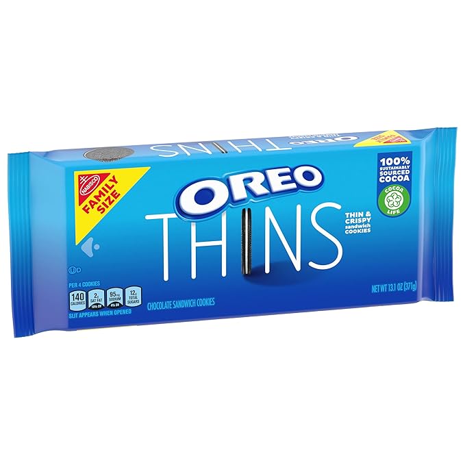 OREO Thins Chocolate Sandwich Cookies, Family Size, 12 - 13.1 oz Packs