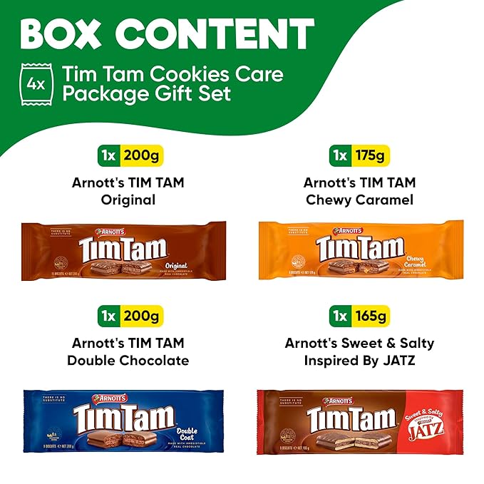 Original, Double Chocolate, Chewy Caramel & Jatz - Authentic Australian Biscuit Gift Set