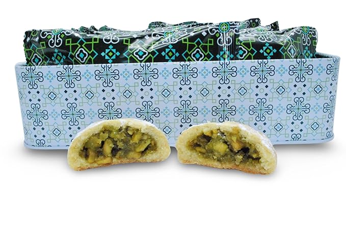 Al Bohsali Maamoul Pistachio Filled Shortbread Cookies 12 Individual Pouches