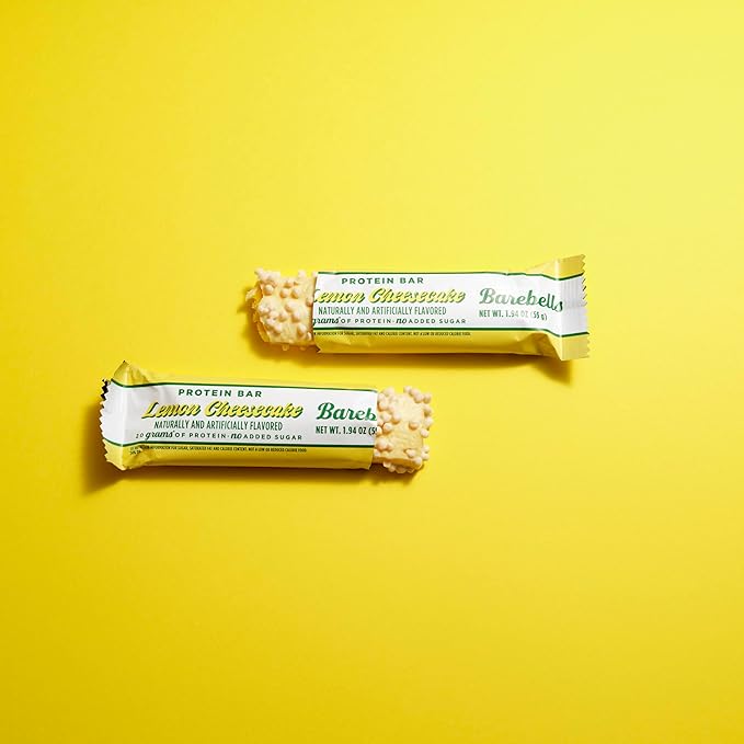 Barebells Protein Bars Lemon Cheesecake - Pack of 12, 20g High Protein Treats - Chocolate Nutrition Bar with 1g Total Sugars - On-The-Go Breakfast or Post-Workout Snack