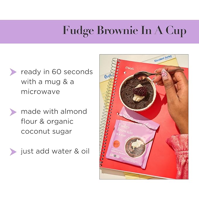 Stellar Eats Grain-Free Fudge Brownie Instant Treat in a Cup | Single-Serve | 7g Protein | Gluten-Free, Dairy-Free, Plant-Based, Paleo-Friendly | Made with 7 Real Ingredients | 8 Pack