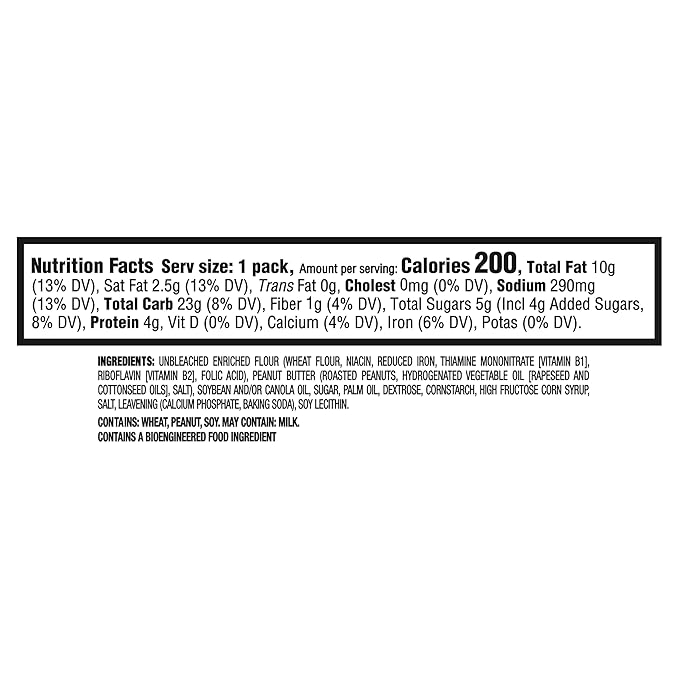 RITZ Peanut Butter Sandwich Crackers, Lunch Snacks, 112 Snack Packs (14 Boxes, 6 Crackers Per Pack)