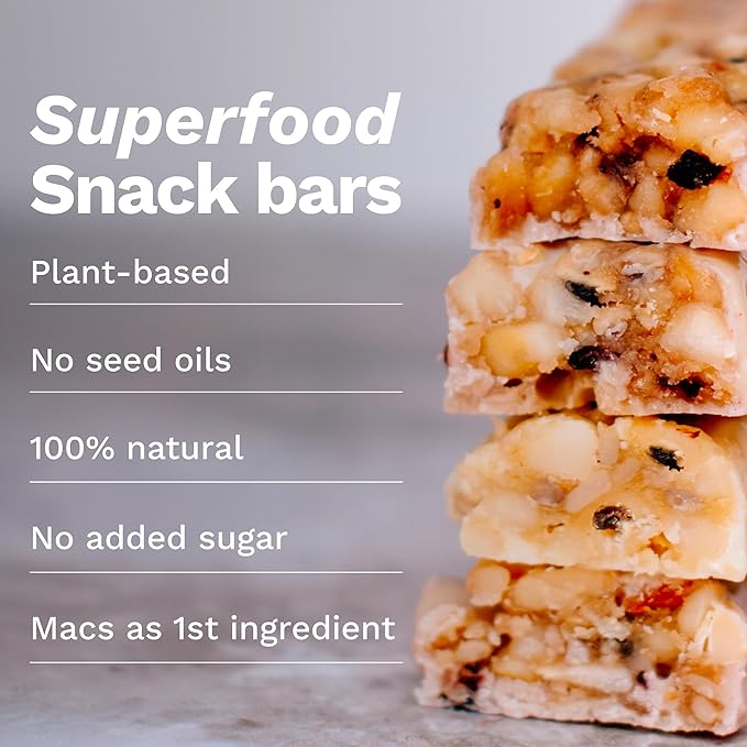 House of Macadamias, Macadamia Snack Bars, Blueberry White Chocolate, 12 x 1.41oz - Keto, Vegan, Paleo, Gluten-Free, Sugar-Free, Dairy-Free, Healthy Snack Option