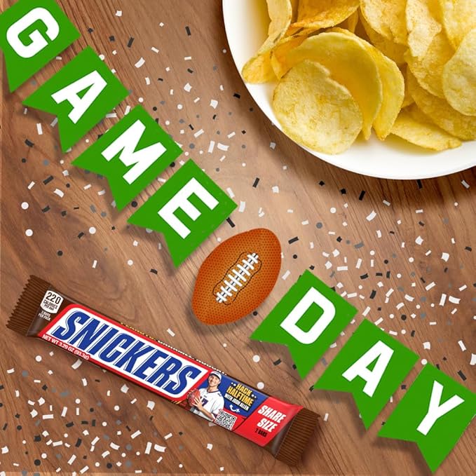 SNICKERS Candy Milk Chocolate Bars, Share Size Bulk Pack, 3.29 oz Bar (Pack of 24)